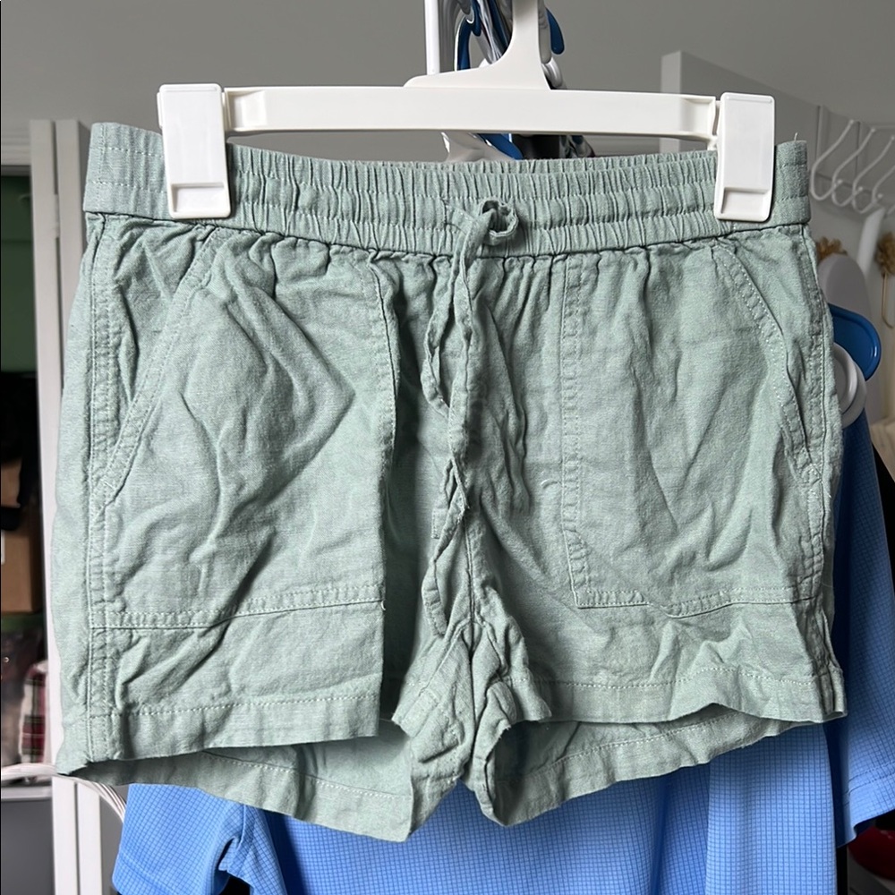 J.Crew Olive Green Linen Shorts